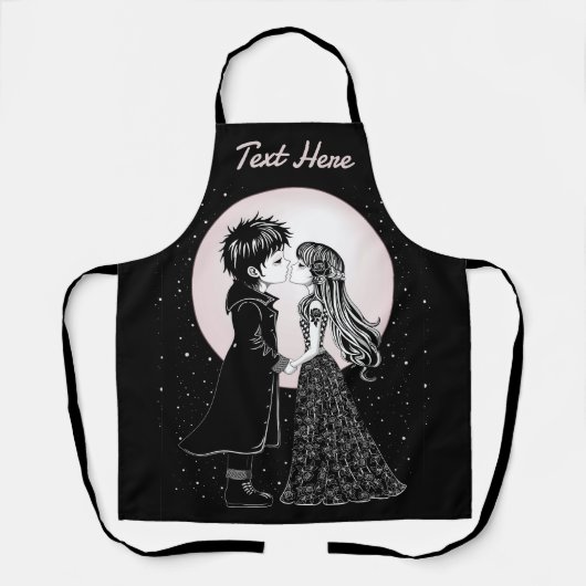 Tablier Gothique Emo Enfants Kiss Valentine's Day (Recto)