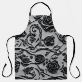 Tablier Gothique Graveyard Rose noir Motif (Recto)