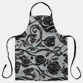 Tablier Gothique Graveyard Rose noir Motif