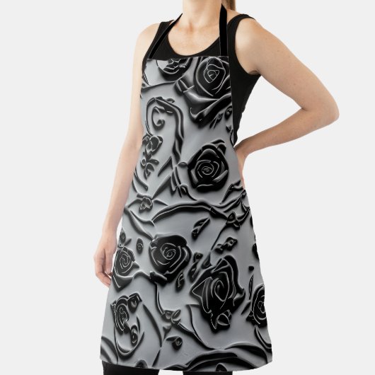 Tablier Gothique Graveyard Rose noir Motif (Insitu)