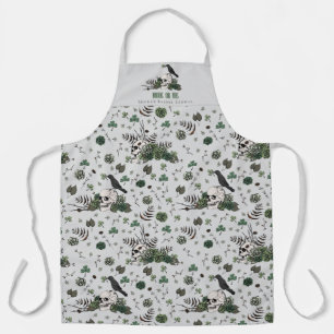 Tablier Gothique Gris mariée ou mourir Mariage crâne flora