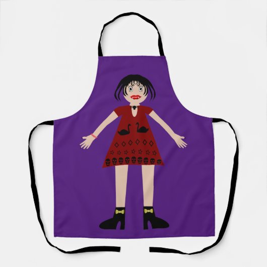 Tablier Gothique Halloween Vampire Lady (Recto)