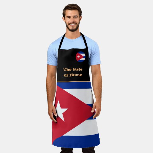 Tablier Goût de la maison, Drapeau cubain, Cuba /Cuisine A (Porté)