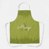 Tablier Gouttes de paillettes vert olive (Recto)