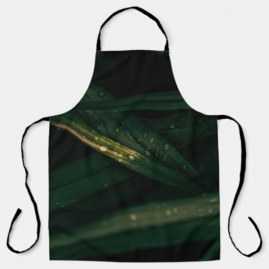 TABLIER GOUTTES D'EAU SUR LA FEUILLE VERTE (Recto)