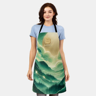 Tablier Gradient Emerald Kelly Parties scintillant verte M
