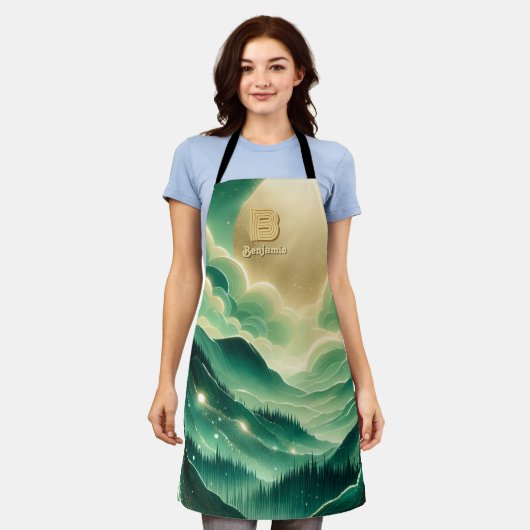 Tablier Gradient Emerald Kelly Parties scintillant verte M (Porté)