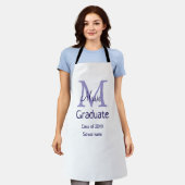 Tablier Gradué ajouter nom monogramme violet simple m mini (Porté)