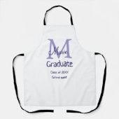 Tablier Gradué ajouter nom monogramme violet simple m mini (Recto)