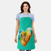 Tablier Graffiti coeur aquarelle rue art (Porté)