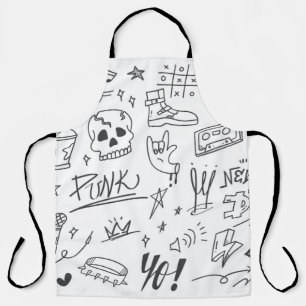 Tablier Graffiti Doodles : Punk Music Scribble