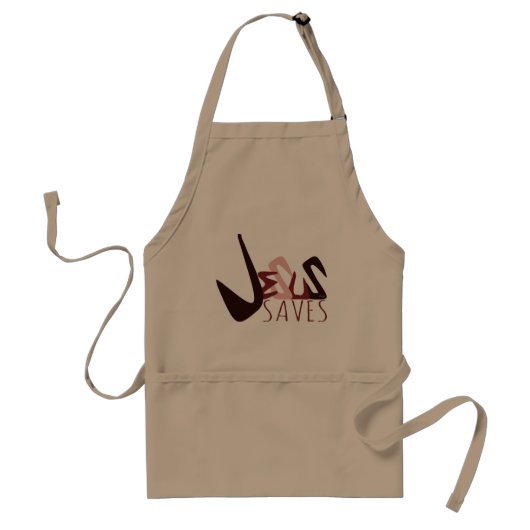 Tablier GRAFFITI JÉSUS ÉPARGNE en rouge (Devant)