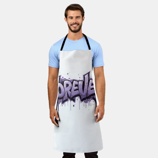 Tablier Graffiti Lavender Infinity "FOREVER" (Porté)