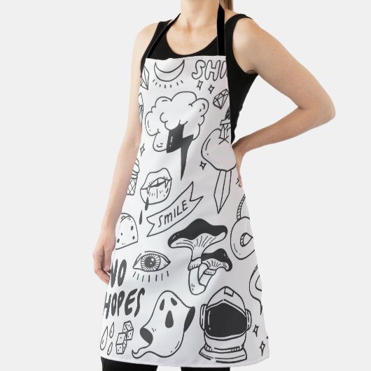 Tablier Graffiti mignon : Doodle Art Set. (Insitu)