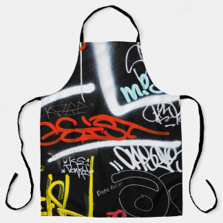 Tablier Graffiti noir et multicolore