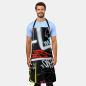 Tablier Graffiti noir et multicolore (Porté)