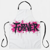 Tablier Graffiti rose "FOREVER" (Recto)