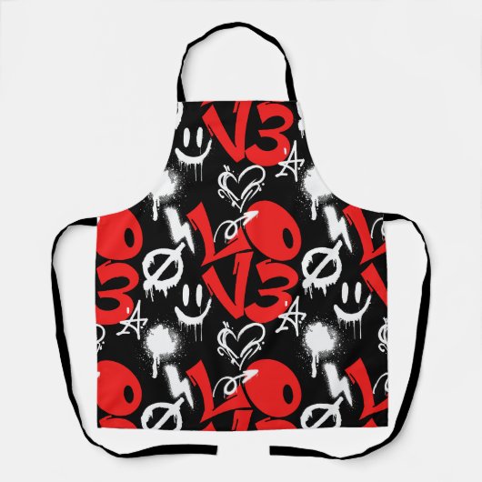 Tablier grafitti LOVE B. Black BG (Recto)