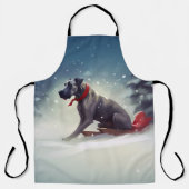 Tablier Grand Dane Noël hiver neige (Recto)