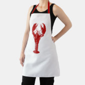 Tablier Grand homard rouge profond sur blanc (Insitu)