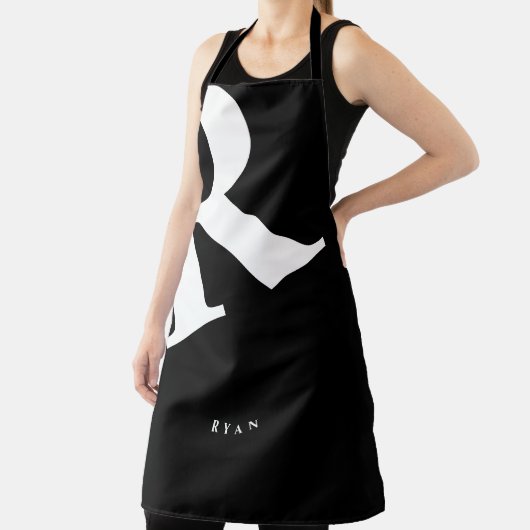 Tablier Grand initial | Typographie moderne | Noir (Insitu)