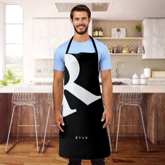 Tablier Grand initial | Typographie moderne | Noir