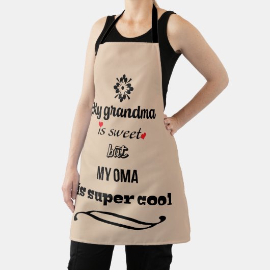 Tablier Grand-mère Cool Oma tout-en-dessus Imprimer Tablie (Insitu)