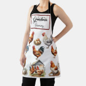 Tablier Grand-mère de poulet coloré et de coq (Insitu)