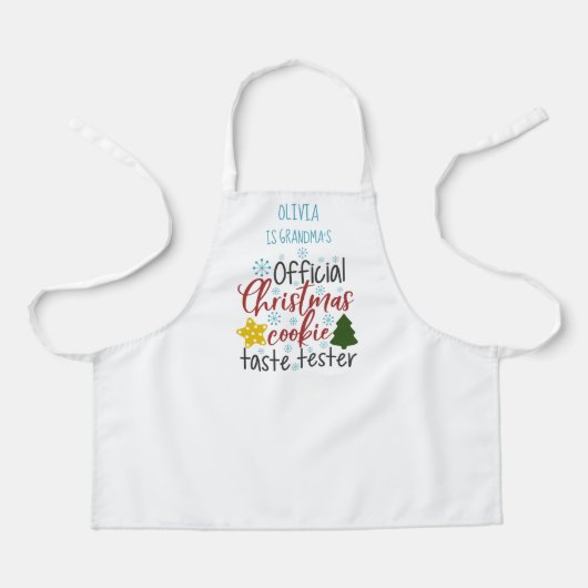 Tablier Grand-mère et enfant Cuisine de Noël Apron (Recto)
