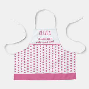 Tablier Grand-mère et enfant Cuisine rose artisanal