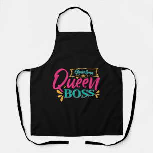 Tablier Grand-mère Queen Boss Super Grand-grand-mère Grand