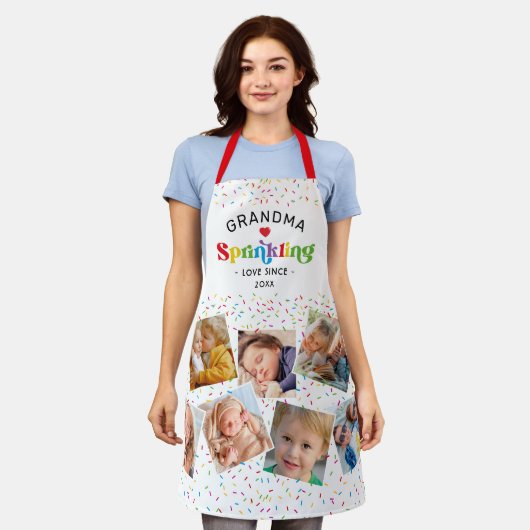 Tablier Grand-mère Sprinkling Love Photo Apron (Porté)