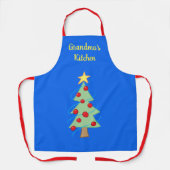 Tablier Grand-mère's Kitchen Christmas Tree Blue Apron (Recto)