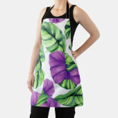 Tablier Grand Motif Plante Tropical Violet (Insitu)