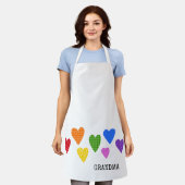 Tablier Grand-parent Amour Coeurs Enfants Joy NOM Fun colo (Porté)