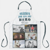 Tablier Grand-père vous êtes notre Héros 6 Photo Collage (Recto)