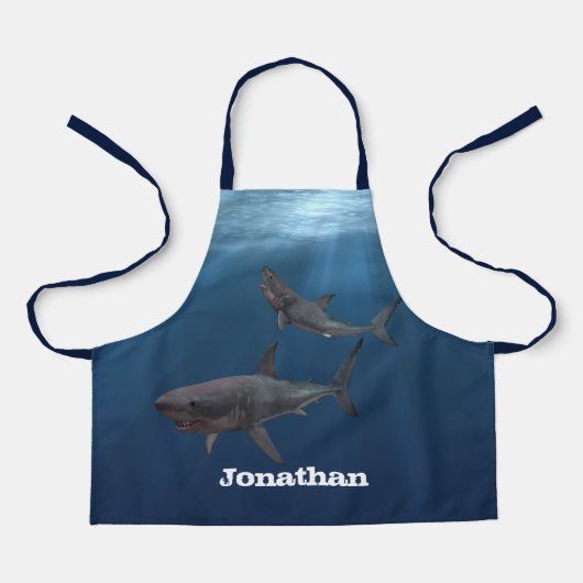 Tablier Grand requin blanc personnalisé (Recto)