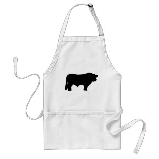 Tablier grand taureau noir