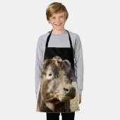 Tablier Grand Visage Brown Vache, Enfants Plein Impression (Porté)