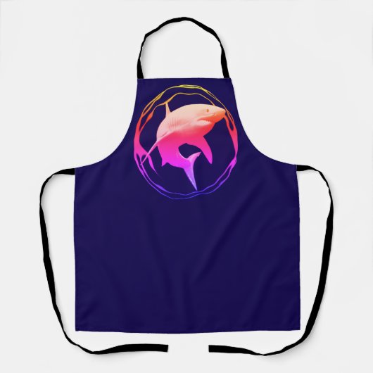 Tablier Grande conception graphique de requins blancs (Recto)
