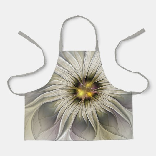 Tablier Grande Fleur d'ivoire, Abstrait Art Fractal Modern (Recto)