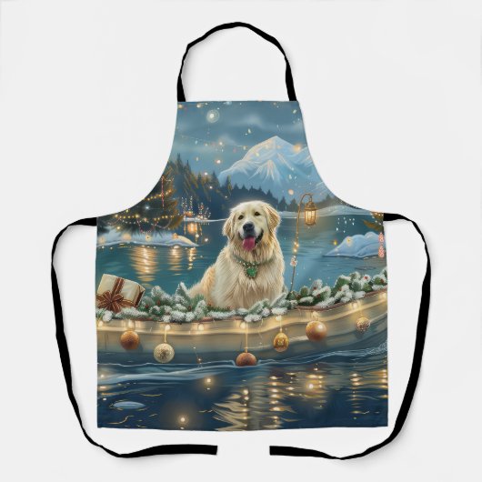 Tablier Grande Pyrénées Noël Festive Voyage (Recto)