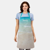 Tablier grande taille avec motif de scène côtière (Porté)