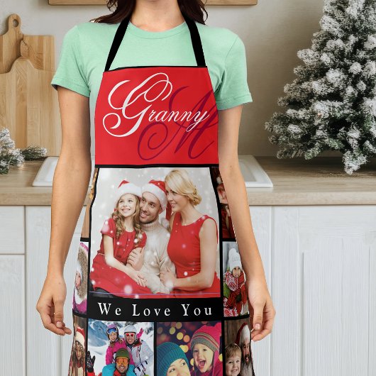 Tablier Grandma Elegant Photo Red Apron