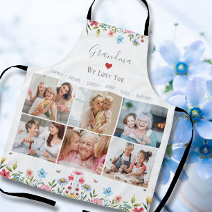 Tablier GRANDMA NOUS VOUS AIMONS Votre Nom Photo Collage A