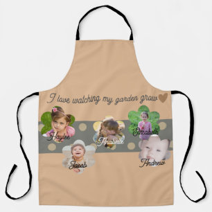 Tablier Grandma Photo Collage Apron Flower Garden