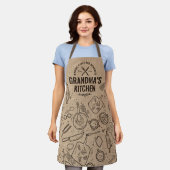 Tablier Grandmas Cadeau Nana Burlap Cuisine Baking Apron (Porté)