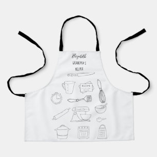 Tablier Grandmas Helper Cuisine Cuisine cuisson Monogramme