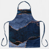 Tablier Grandmas Kitchen Marbre Agate Rose Gold Navy Blue (Recto)