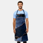Tablier Grandmas Kitchen Marbre Agate Rose Gold Navy Blue (Porté)